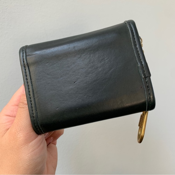 Forest Green Multifunction Purse (7219) Vintage Coach Leather Unisex Wallet - Picture 5 of 15